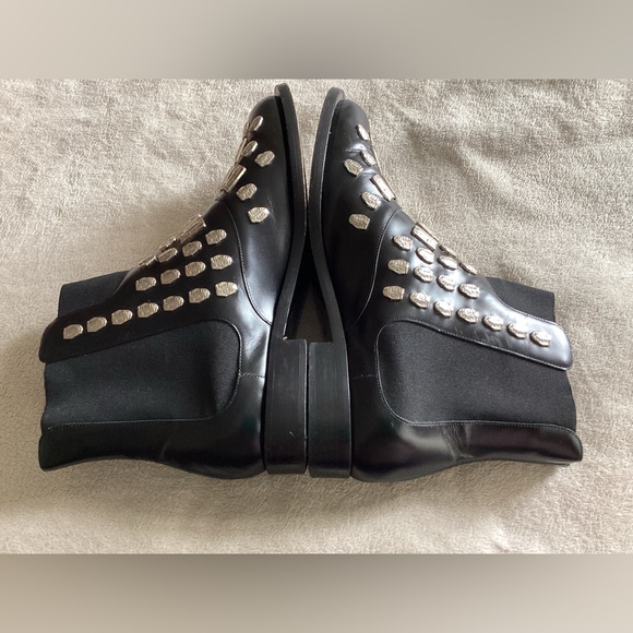 Samuel Failli Black and Silver Studded Ankle Booties - Picture 6 of 13